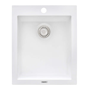 Ruvati 16 x 20 inch epiGranite Drop-in Topmount Granite Composite Single Bowl Kitchen Sink - Arctic White - RVG1016WH
