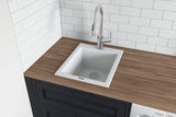 Ruvati 16 x 20 inch epiGranite Drop-in Topmount Granite Composite Single Bowl Kitchen Sink - Arctic White - RVG1016WH