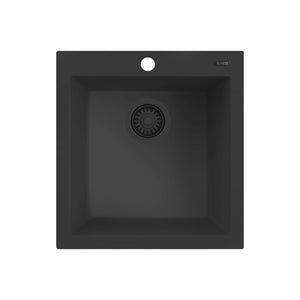 Ruvati 18 x 20 inch epiGranite Drop-in Topmount Granite Composite Single Bowl Wet Bar Prep Sink - Midnight Black - RVG1018BK