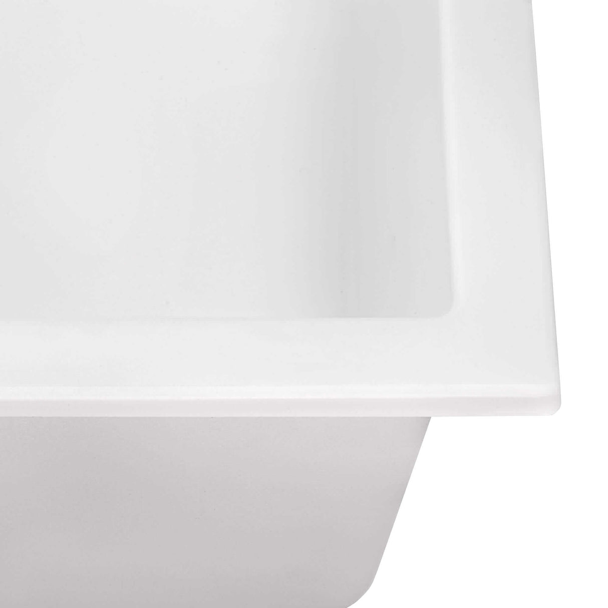 Ruvati 18 x 20 inch epiGranite Drop-in Topmount Granite Composite Single Bowl Wet Bar Prep Sink - Arctic White - RVG1018WH