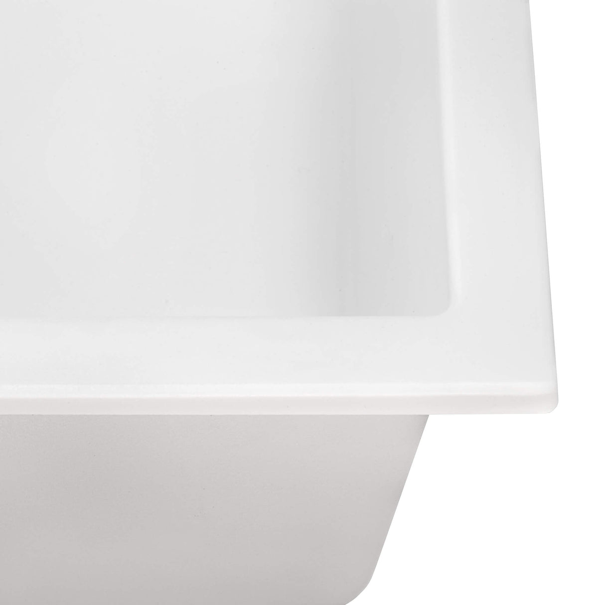 Ruvati 22 x 20 inch epiGranite Drop-in Topmount Granite Composite Single Bowl Kitchen Sink - Arctic White - RVG1022WH