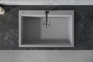 Ruvati 30 x 20 inch epiGranite Drop-in Topmount Granite Composite Single Bowl Kitchen Sink - Silver Gray - RVG1030GR