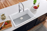 Ruvati 30 x 20 inch epiGranite Drop-in Topmount Granite Composite Single Bowl Kitchen Sink - Arctic White - RVG1030WH
