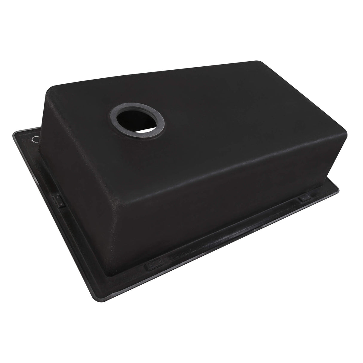 Ruvati 33 x 22 inch epiGranite Drop-in Topmount Granite Composite Single Bowl Kitchen Sink - Midnight Black - RVG1033BK
