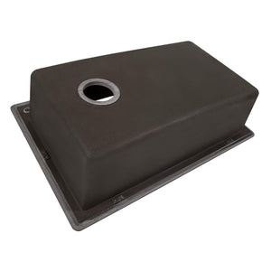 Ruvati 33 x 22 inch epiGranite Drop-in Topmount Granite Composite Single Bowl Kitchen Sink - Espresso Brown - RVG1033ES