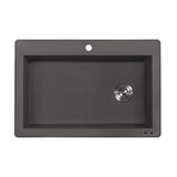 Ruvati 33 x 22 inch epiGranite Drop-in Topmount Granite Composite Single Bowl Kitchen Sink - Urban Gray - RVG1033GR