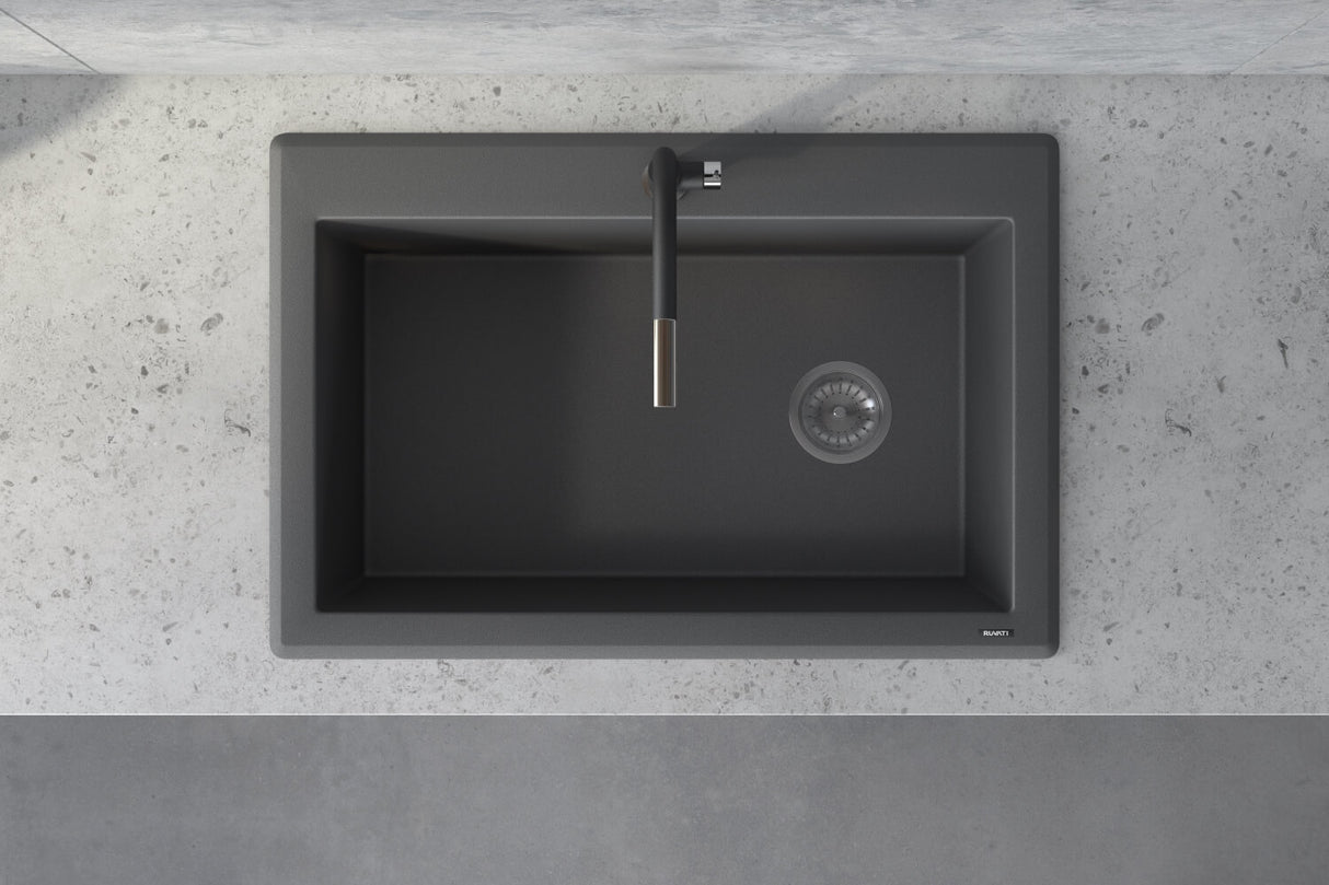 Ruvati 33 x 22 inch epiGranite Drop-in Topmount Granite Composite Single Bowl Kitchen Sink - Urban Gray - RVG1033GR