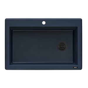Ruvati 33 x 22 inch Granite Composite Drop-in Topmount Single Bowl Kitchen Sink - Catalina Blue - RVG1033LU