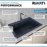 Ruvati 33 x 22 inch Granite Composite Drop-in Topmount Single Bowl Kitchen Sink - Catalina Blue - RVG1033LU