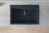 Ruvati 33 x 22 inch Granite Composite Drop-in Topmount Single Bowl Kitchen Sink - Catalina Blue - RVG1033LU