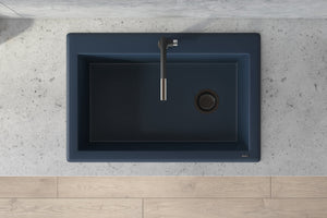 Ruvati 33 x 22 inch Granite Composite Drop-in Topmount Single Bowl Kitchen Sink - Catalina Blue - RVG1033LU