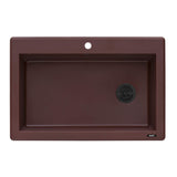 Ruvati 33 x 22 inch Granite Composite Drop-in Topmount Single Bowl Kitchen Sink - Carnelian Red - RVG1033RD