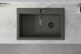 Ruvati 33 x 22 inch Granite Composite Drop-in Topmount Single Bowl Kitchen Sink - Juniper Green - RVG1033RN