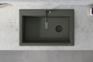 Ruvati 33 x 22 inch Granite Composite Drop-in Topmount Single Bowl Kitchen Sink - Juniper Green - RVG1033RN