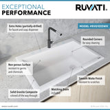 Ruvati 33 x 22 inch epiGranite Drop-in Topmount Granite Composite Single Bowl Kitchen Sink - Arctic White - RVG1033WH