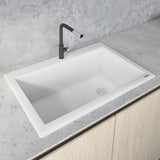 Ruvati 33 x 22 inch epiGranite Drop-in Topmount Granite Composite Single Bowl Kitchen Sink - Arctic White - RVG1033WH