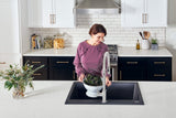 Ruvati 33 x 22 inch epiGranite Drop-in Topmount Granite Composite Single Bowl Kitchen Sink - Midnight Black - RVG1080BK