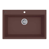 Ruvati 33 x 22 inch epiGranite Drop-in Topmount Granite Composite Single Bowl Kitchen Sink - RVG1080ES