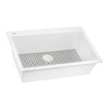 Ruvati 33 x 22 inch epiGranite Drop-in Topmount Granite Composite Single Bowl Kitchen Sink - Arctic White - RVG1080WH
