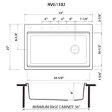 Ruvati 33-inch Granite Composite Workstation Drop-in Topmount Kitchen Sink Silver Gray - RVG1302GR