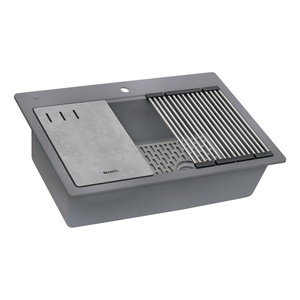 Ruvati 33-inch Granite Composite Workstation Drop-in Topmount Kitchen Sink Urban Gray - RVG1302UG