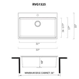 Ruvati 33-inch epiRock Workstation Warm White Topmount Kitchen Sink - RVG1325WB