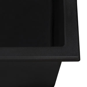 Ruvati 33-inch epiRock Workstation Charcoal Black Double Bowl Topmount Kitchen Sink - RVG1327CK