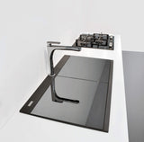 Ruvati 34 inch epiGranite Topmount Workstation Ledge Granite Composite Kitchen Sink - Midnight Black - RVG1350BK