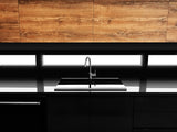 Ruvati 34 inch epiGranite Topmount Workstation Ledge Granite Composite Kitchen Sink - Midnight Black - RVG1350BK