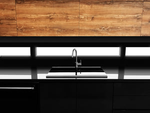 Ruvati 34 inch epiGranite Topmount Workstation Ledge Granite Composite Kitchen Sink - Midnight Black - RVG1350BK