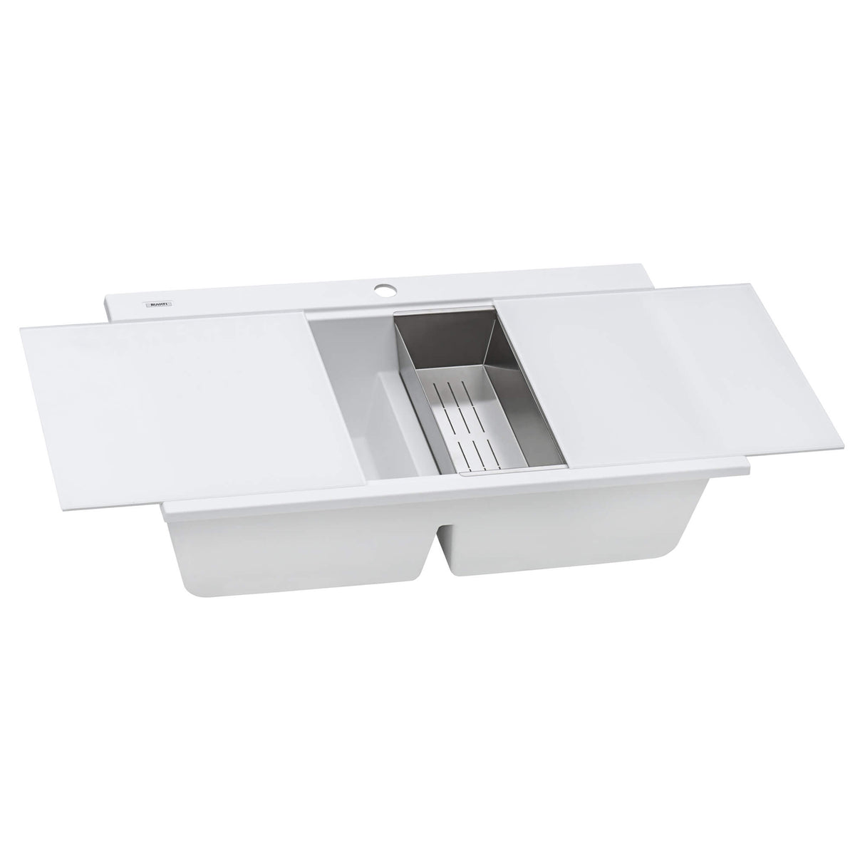 Ruvati 34 inch epiGranite Topmount Workstation Ledge Granite Composite Kitchen Sink - Arctic White - RVG1350WH