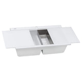 Ruvati 34 inch epiGranite Topmount Workstation Ledge Granite Composite Kitchen Sink - Arctic White - RVG1350WH