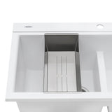 Ruvati 34 inch epiGranite Topmount Workstation Ledge Granite Composite Kitchen Sink - Arctic White - RVG1350WH