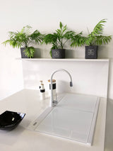 Ruvati 34 inch epiGranite Topmount Workstation Ledge Granite Composite Kitchen Sink - Arctic White - RVG1350WH