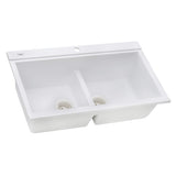 Ruvati 34 inch epiGranite Topmount Workstation Ledge Granite Composite Kitchen Sink - Arctic White - RVG1350WH