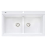 Ruvati 34 inch epiGranite Topmount Workstation Ledge Granite Composite Kitchen Sink - Arctic White - RVG1350WH