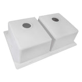 Ruvati 33 x 22 inch epiGranite Topmount Granite Composite Double Bowl Kitchen Sink - Arctic White - RVG1388WH