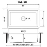 Ruvati 33-inch Matte Gray Granite Farmhouse Workstation Apron-front Composite Kitchen Sink - RVG1533GR