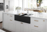 Ruvati 33-inch Matte Black Granite Farmhouse Workstation Apron-front Composite Kitchen Sink - RVG1533BK