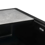 Ruvati 33-inch Matte Black Granite Farmhouse Workstation Apron-front Composite Kitchen Sink - RVG1533BK