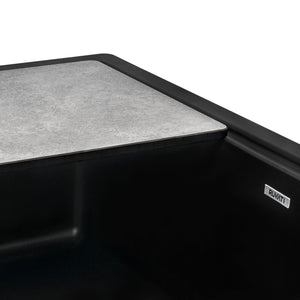 Ruvati 33-inch Matte Black Granite Farmhouse Workstation Apron-front Composite Kitchen Sink - RVG1533BK