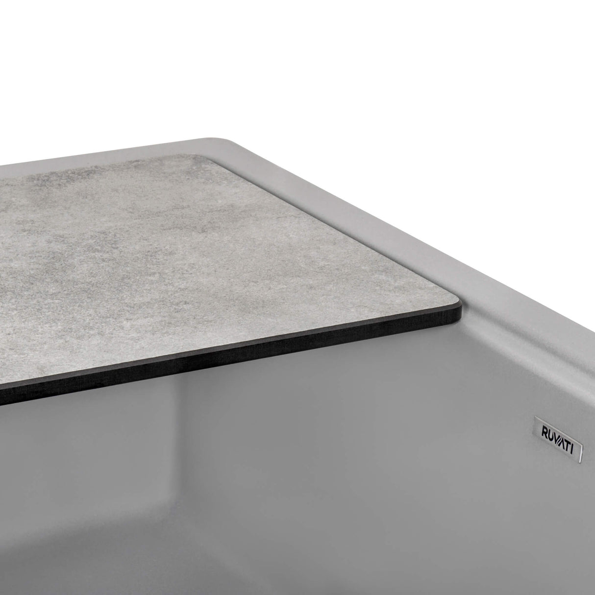 Ruvati 33-inch Matte Gray Granite Farmhouse Workstation Apron-front Composite Kitchen Sink - RVG1533GR