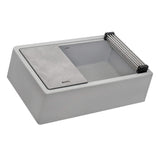 Ruvati 33-inch Matte Gray Granite Farmhouse Workstation Apron-front Composite Kitchen Sink - RVG1533GR