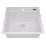 Ruvati 20-inch epiCube Granite Composite Workstation Drop-in Topmount Wet Bar Prep Sink  Matte White - RVG1620WH