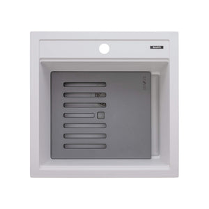 Ruvati 20-inch epiCube Granite Composite Workstation Drop-in Topmount Wet Bar Prep Sink  Matte White - RVG1620WH