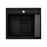 Ruvati 23-inch epiCube Granite Composite Workstation Matte Black Drop-in Topmount Wet Bar Prep Sink - RVG1622BK