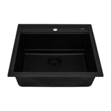 Ruvati 23-inch epiCube Granite Composite Workstation Matte Black Drop-in Topmount Wet Bar Prep Sink - RVG1622BK