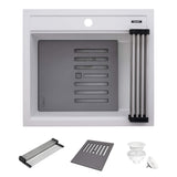 Ruvati 23-inch epiCube Granite Composite Workstation Drop-in Topmount Wet Bar Prep Sink  Matte White - RVG1622WH