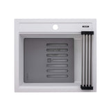 Ruvati 23-inch epiCube Granite Composite Workstation Drop-in Topmount Wet Bar Prep Sink  Matte White - RVG1622WH