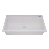 Ruvati 34-inch epiCube Granite Composite Workstation Drop-in Topmount Kitchen Sink  Matte White - RVG1634WH